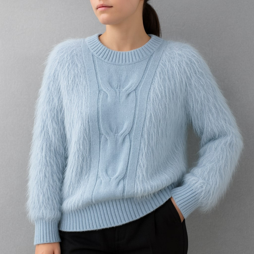 Laura Fuzzy Crewneck Sweater