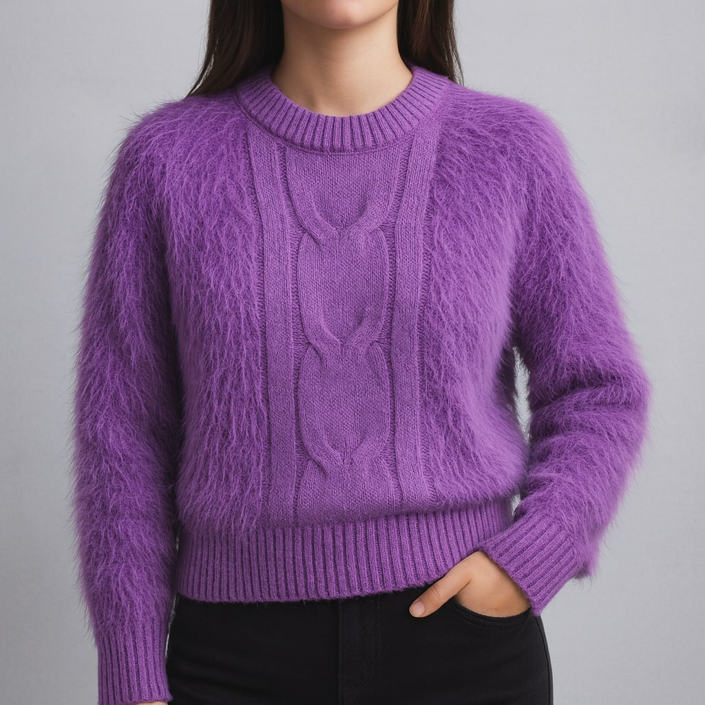 Laura Fuzzy Crewneck Sweater