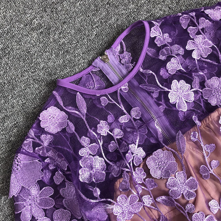 Isabella Long Sleeve Floral Embroidered Dress